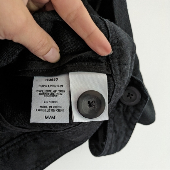 Marvin Richards Linen Button Up Jacket Black Size Medium - Picture 6 of 6